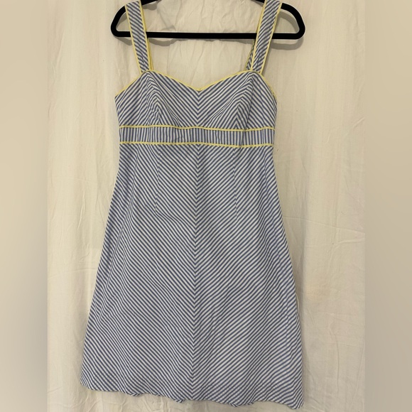 Lilly Pulitzer Blue and Yellow Strapless Dress - Picture 1 of 3